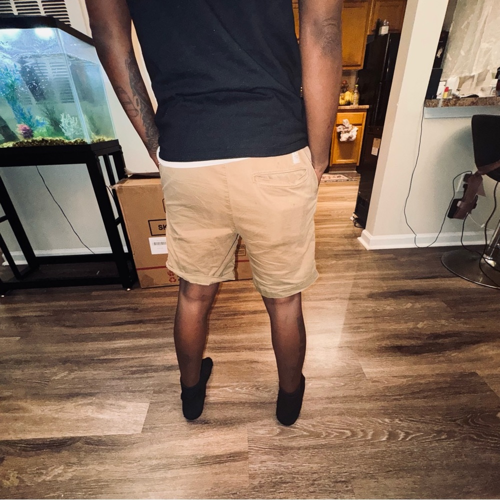 American Eagle Outfitters Tan Flat Front Shorts